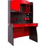 Dětský psací stůl Rally s nástavcem - červená/černá
