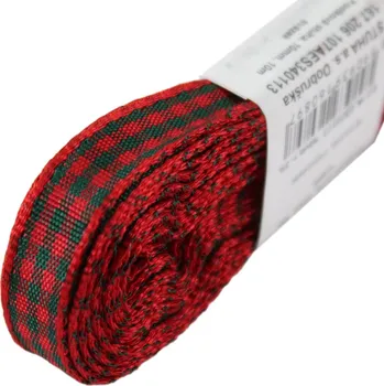 Stuha Stuha kostka 10mm svazek 10m Stuha kostka 10mm: 113 Červeno-zelená