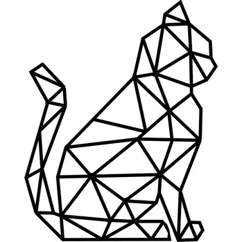 AMADEA Dřevěná dekorace kočka na zeď černá 38 cm, český výrobek