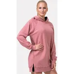 NEBBIA Dlouhá Everyday HERO mikina s kapucí 580 - Starorůžová - XS