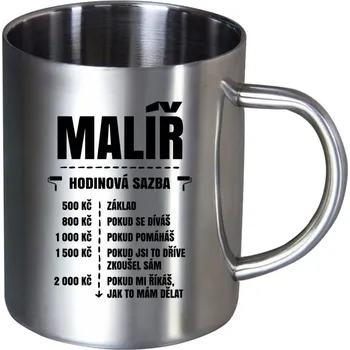 Nerezový hrnek Hodinová sazba - malíř