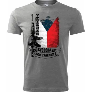 Pánské tričko STRIKER Tričko ARMY Veterán Barva: Šedá, Velikost: XXXL