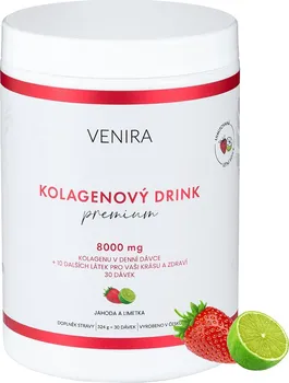 VENIRA Premium kolagenový drink jahoda a limetka 8000 mg 324 g