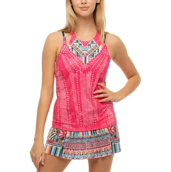 Dámské tílko Lucky in Love Pretty In Ink Bralette Tank Shocking Pink S