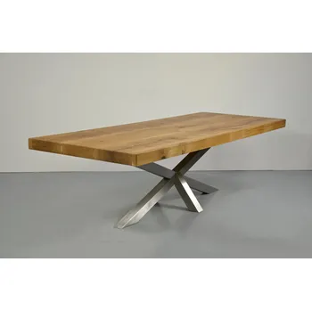 Jídelní stůl HAHNHOLZ Dubový jídelní stůl (průmyslový design) Objednat v délce: 200 cm, šířka: 80 cm, výška: 60 cm