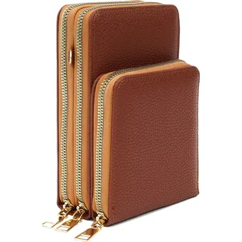 Kabelka Hnědá zipová dámská kabelka přes tělo Elsie