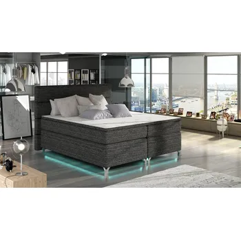 Ložnice EltapMeble Postel Amadeo Boxspring 180x200 cm s barevným LED podsvícením - Berlin 02 (barva potahu)
