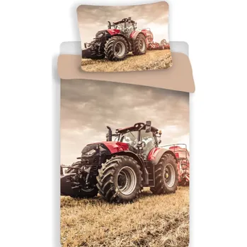 Povlečení České povlečení 3D EFEKT ČERVENÝ TRAKTOR 140 x 200, 70 x 90 cm zipový uzávěr
