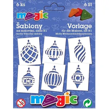 Rico Magic papírové šablony na malování 6 ks 11 x 14 cm, vánoční ozdoby
