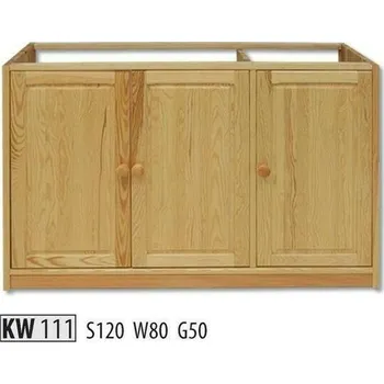 Drewmax Kredenc KW111 masiv (Barva dřeva: Gray)