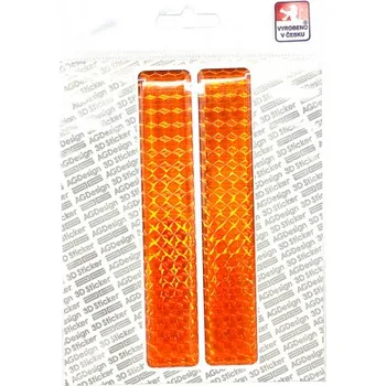Směrový světlomet odrazka oranžová samolepící 2,5x14cm 2ks