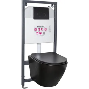 Klozet Kerra Delos/Pacific Black WC závěsný komplet