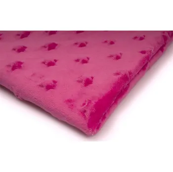 Látky mikroplyš Minky Hvězdy, barva Fuchsie 23