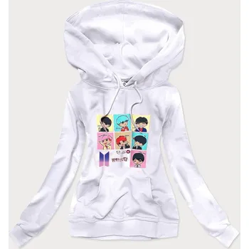 Dámská mikina Bílá dámská sportovní mikina s potiskem (N7283) odstíny bílé uni velikost