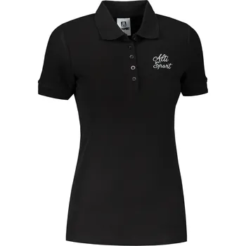 Dámské triko s límečkem ALTISPORT ALW056210 ČERNOBÍLÁ XS