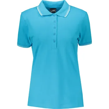 Dámské tričko Dámské triko s límečkem JAMES NICHOLSON JN985 TURQUOISE/WHITE M
