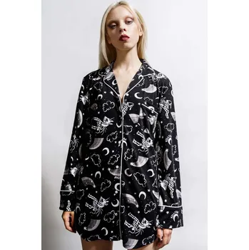 Dámské noční prádlo košile dámská (pyžamo) KILLSTAR - Moonbow Sleep - Black - XL