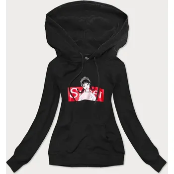 Dámská mikina Černá dámská sportovní mikina s kapucí (N4596) odstíny černé uni velikost