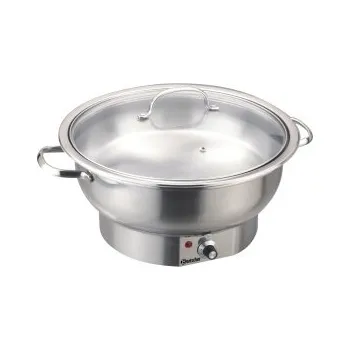 Bartscher 500.835 Chafing Dish elektrický, kulatý se skleněnou poklicí - 3,8 litru