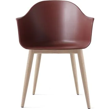 Jídelní židle Harbour Dining Chair, dřevěná podnož přírodní dub červená