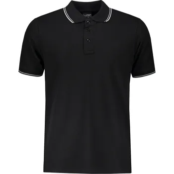 Pánské tričko Pánské triko s límečkem JAMES NICHOLSON JN986 BLACK/WHITE S