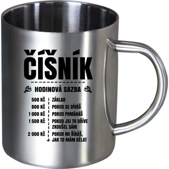 Nerezový hrnek Hodinová sazba - číšník