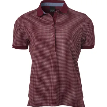 Dámské tričko Dámské triko s límečkem JAMES NICHOLSON JN717 WINE/WHITE S