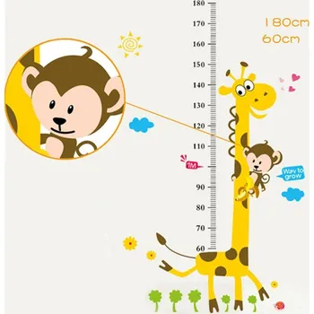 Samolepící dekorace Nalepovací metr na zeď se žirafou 130x80cm