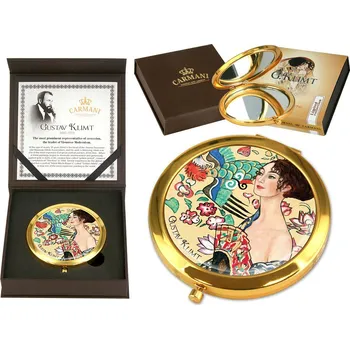 Carmani® Carmani - Kosmetické zrcátko Gustav Klimt, Dáma s vějířem - 7 cm