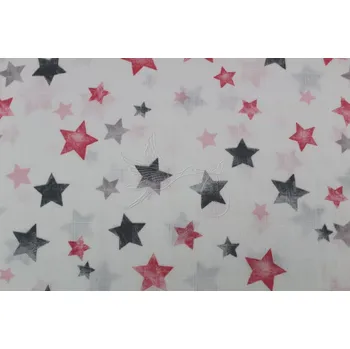 Mušelín - plenkovina - hvězdičky růžové