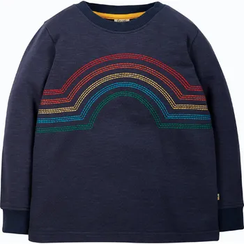 Chlapecké tričko Dětské triko s dlouhým rukávem Tmavě modré a duha Frugi Velikost: 18-24m