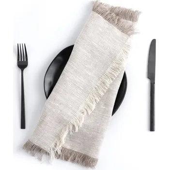 prostírání Tom Linen Prostírání s třásněmi Warsa Natural 30x40 cm