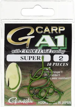 Rybářský háček Gamakatsu G-Carp A1 Super Hook Camo Green 2 - 10 ks
