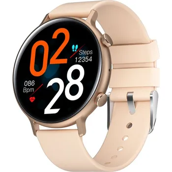 Chytré hodinky LURECOM Smartwatch GW33PRO gold, dámské chytré hodinky, kulatý dotykový displej, krytí IP68