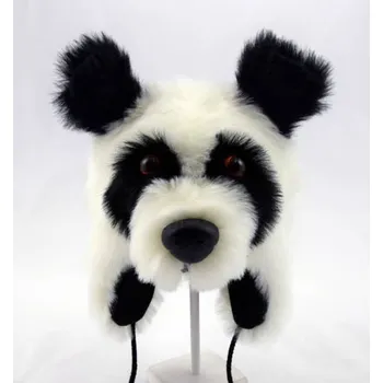 Klobouk Dětská vlněná zimní čepice PANDA z ovčí vlny – hřejivá a roztomilá Velikost: M (55-56)