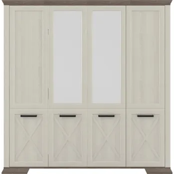 Šatní skříň ORFA BELLUNO | BELLUNO šatní skříň SZF4D, bříza bílá/dub sonoma tmavý