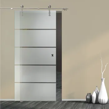 Interiérové dveře Amod Satira Delux skleněné posuvné dveře 775x2175 mm s mušlí