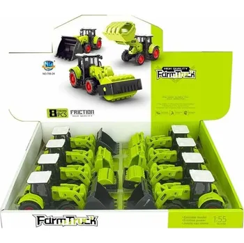 autíčko Teddies traktor zelený plast 16cm na setrvačník