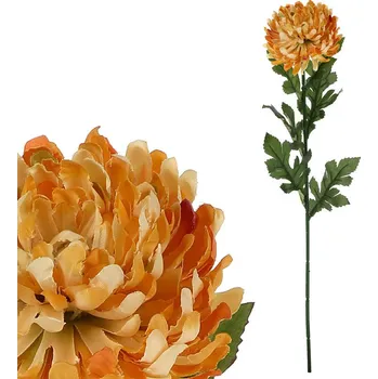 umělá květina Autronic KU4346 chryzantéma velkokvětá oranžová žíhaná