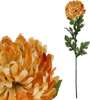 Umělá květina Autronic KU4346 chryzantéma velkokvětá oranžová žíhaná