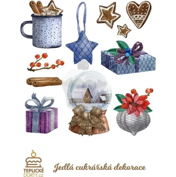 Jedlá dekorace na dort Caketools Jedlý papír "Tradiční vánoční dekorace" - A4