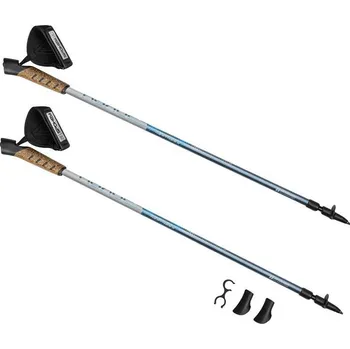 Nordic walkingová hůl Spokey Neatness II Nordic Walking Antishock bílé/modré 105-140 cm
