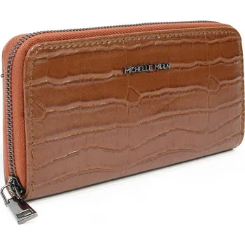 Peněženka Hnědá zipová dlouhá dámská peněženka Cherell
