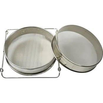Nerezový cedník dvojitý na med - 24cm (Cedník s posuvnými úchyty)