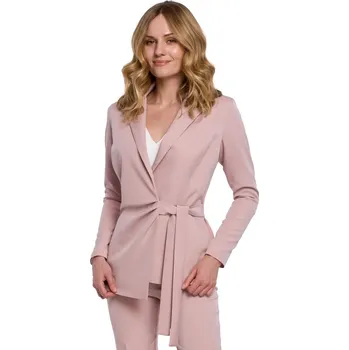 Dámské sako Elegantní sako se zavazováním Makover K056 růžové EU velikost: XXL