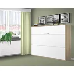 Nabytekmorava Sklápěcí postel VS1056, 200x140cm barva lamina: dub sonoma/bílé dveře, varianta dveří: lesklé