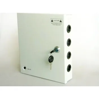 LURECOM DE CA 06 - devítikanálový, elektronický napájecí zdroj 9x 12V, 10A v kovové skříni se zámkem