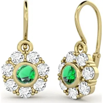 Náušnice Couple, Dětské náušnice Pomněnka, žluté zlato se zirkony, 6630212-0-0-6