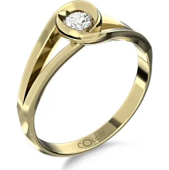 Prsten Couple, Unikátní prsten Pauline, žluté zlato se zirkonem, vel.: 58, ø18,5 mm, 6610223-0-58-1