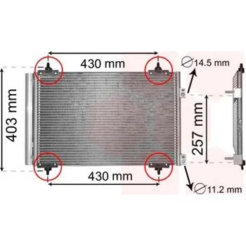 Výparník klimatizace Kondenzátor, klimatizace VAN WEZEL 09005283